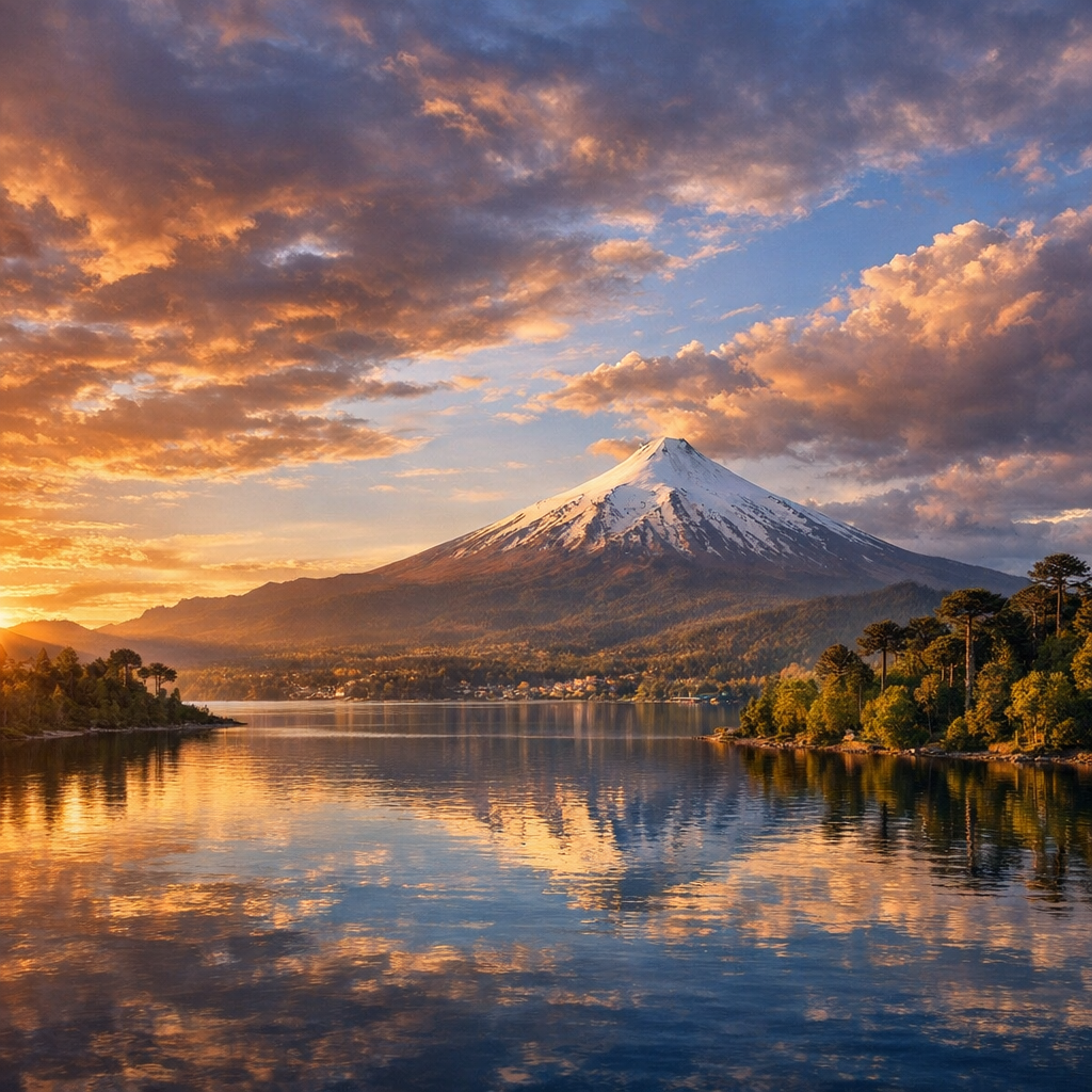 Lake Villarrica and Volcano